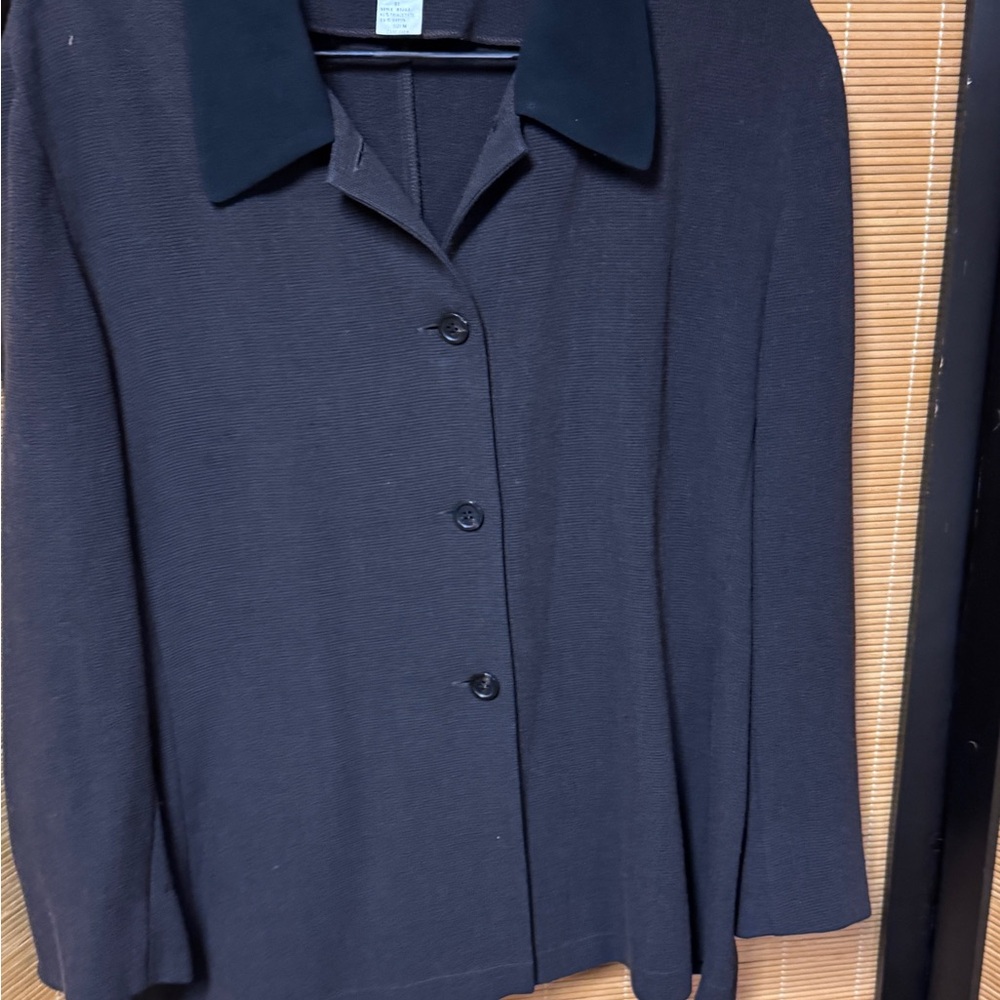 Vintage Hino & Malee Minimalist Black Button-Up Jacket - Size Medium